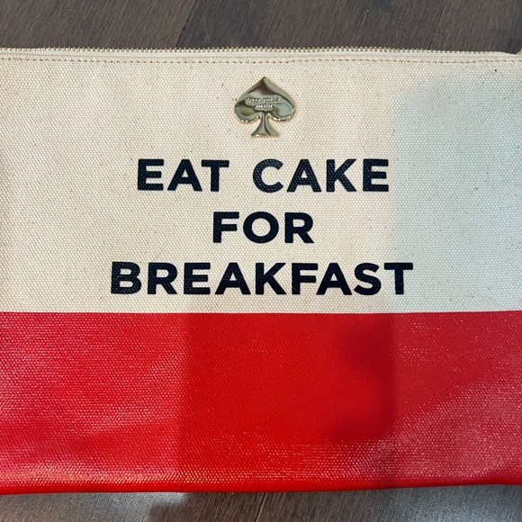 Kate Spade New York Call to Action Eat Cake for Breakfast Gia Pouch Clutch - Picture 2 of 5